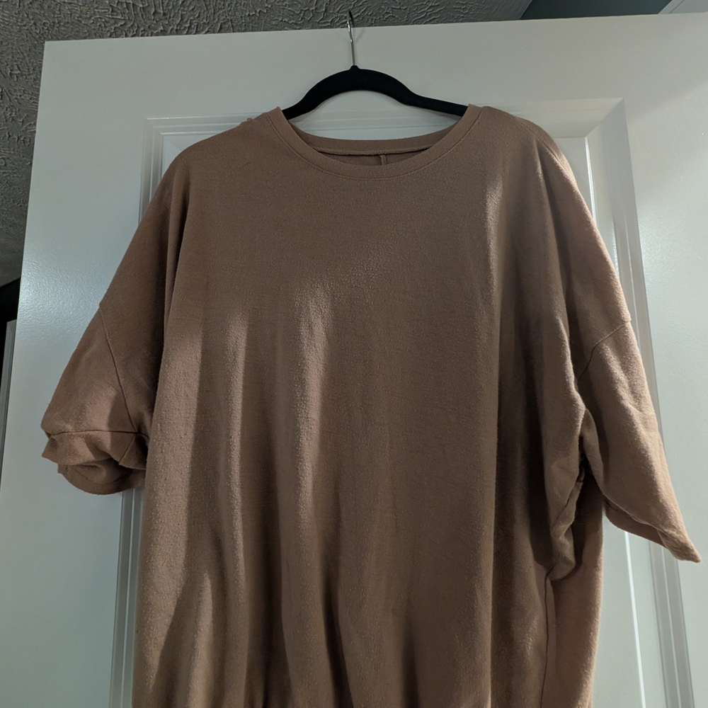 Casual Tan Oversized T-Shirt